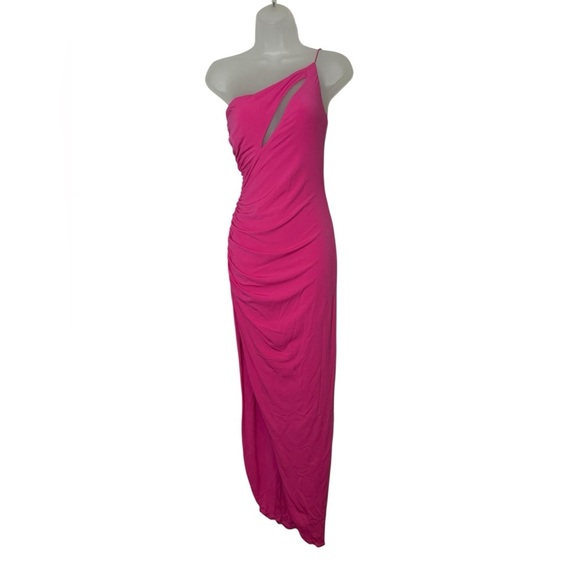 NWT Nookie Envy Cutout Gown in Hot Pink Size Medium | Slit Maxi Dress - Picture 2 of 6